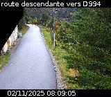 Webcam à Ribeyret au niveau du col des Tourettes sur la D26. Vue orientée vers la D994