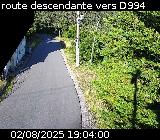 Webcam à Ribeyret au niveau du col des Tourettes sur la D26. Vue orientée vers la D994