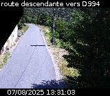 <h2>Webcam à Ribeyret au niveau du col des Tourettes sur la D26. Vue orientée vers la D994</h2>
