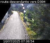 Webcam à Ribeyret au niveau du col des Tourettes sur la D26. Vue orientée vers la D994