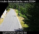 Webcam à Ribeyret au niveau du col des Tourettes sur la D26. Vue orientée vers la D994