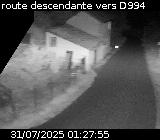 Webcam à Ribeyret au niveau du col des Tourettes sur la D26. Vue orientée vers la D994