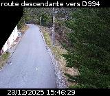 Webcam à Ribeyret au niveau du col des Tourettes sur la D26. Vue orientée vers la D994