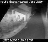 Webcam à Ribeyret au niveau du col des Tourettes sur la D26. Vue orientée vers la D994