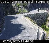 Webcam sur la D902 au niveau des Gorges du Guil. Caméra située à l'entrée du Tunnel des Roches Violettes. Vue orientée vers Guillestre