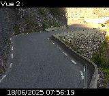Webcam sur la D902 au niveau des Gorges du Guil. Caméra située à l'entrée du Tunnel des Roches Violettes. Vue orientée vers Guillestre