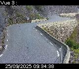 Webcam sur la D902 au niveau des Gorges du Guil. Caméra située à l'entrée du Tunnel des Roches Violettes. Vue orientée vers Guillestre
