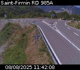 Webcam à Saint-Firmin à la jonction entre la N85 et la D985A. Vue orientée vers Gap et Grenoble.
