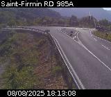 Webcam à Saint-Firmin à la jonction entre la N85 et la D985A. Vue orientée vers Gap et Grenoble.