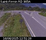 Webcam à Saint-Firmin à la jonction entre la N85 et la D985A. Vue orientée vers Gap et Grenoble.