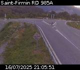 Webcam à Saint-Firmin à la jonction entre la N85 et la D985A. Vue orientée vers Gap et Grenoble.