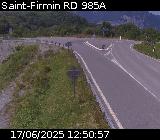 Webcam à Saint-Firmin à la jonction entre la N85 et la D985A. Vue orientée vers Gap et Grenoble.
