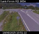 Webcam à Saint-Firmin à la jonction entre la N85 et la D985A. Vue orientée vers Gap et Grenoble.