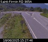 Webcam à Saint-Firmin à la jonction entre la N85 et la D985A. Vue orientée vers Gap et Grenoble.