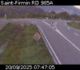 Webcam à Saint-Firmin à la jonction entre la N85 et la D985A. Vue orientée vers Gap et Grenoble.