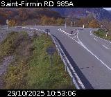 Webcam à Saint-Firmin à la jonction entre la N85 et la D985A. Vue orientée vers Gap et Grenoble.